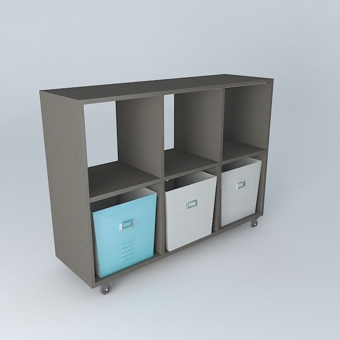 Gray metal shelf SPACE houses of the world 3D model