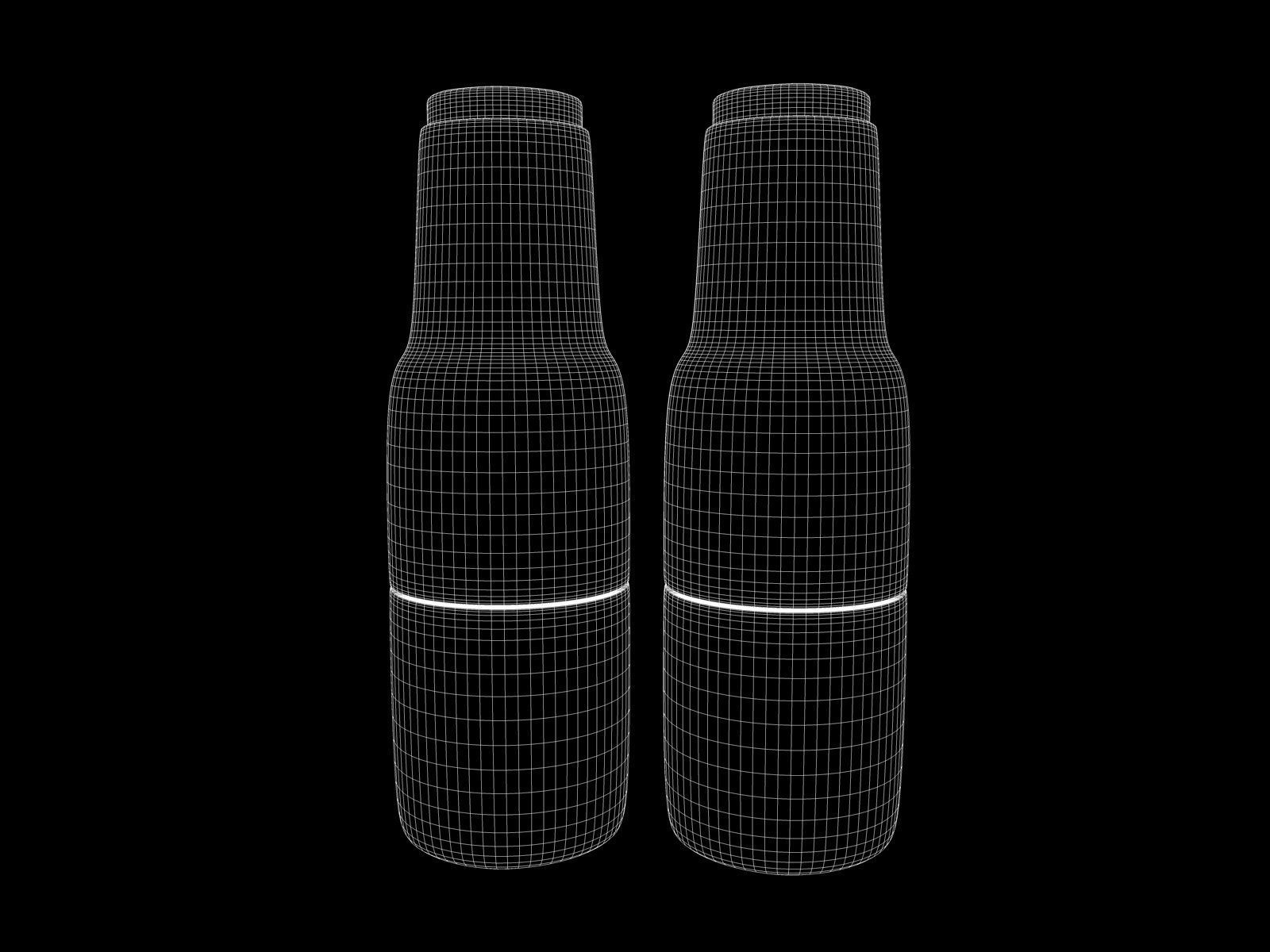 2 piece neutral salt and pepper grinder set free 3D model CGTrader