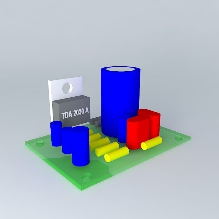 PCB+Layout for TDA 2030 A Free 3D model