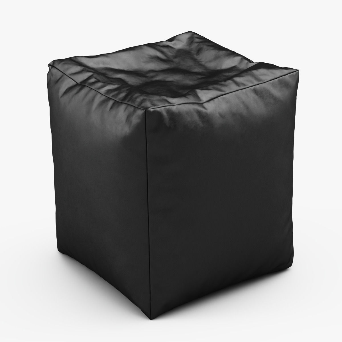 CUBE Bean Bag Faux Leather BLACK 3D model CGTrader