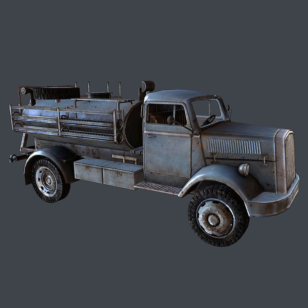 3D model Opel Blitz Fuel Truck VR / AR / lowpoly MAX OBJ