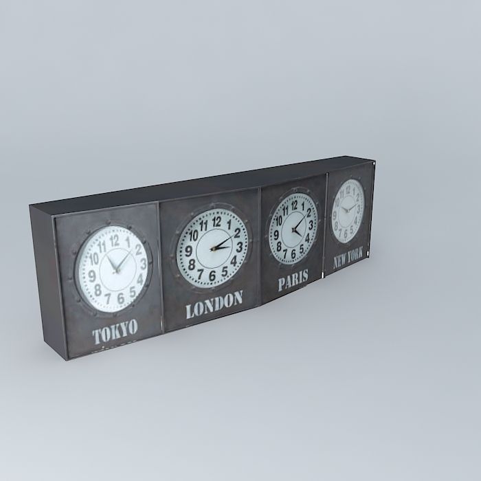 Clock houses the world 3D model