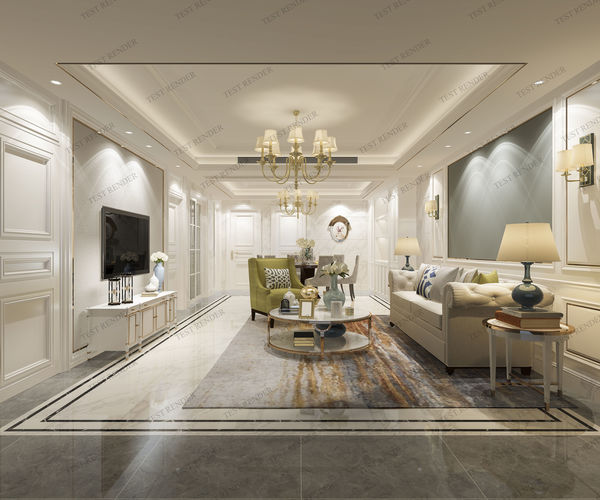 Model Modern European Clic Living Room With Tv Modern European Clic Living Room With Tv Model Max S Fbx 1