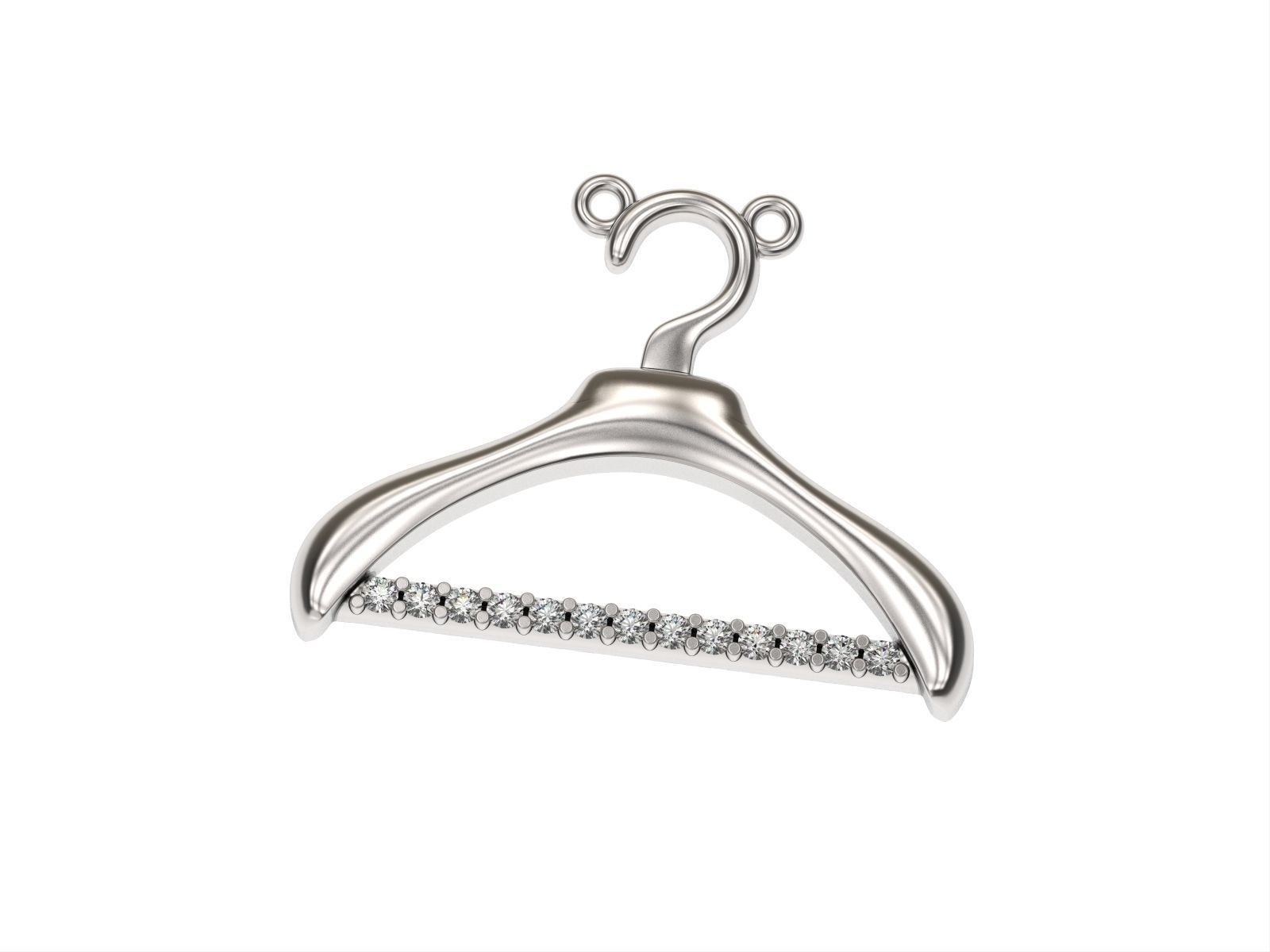 Gold hanger necklace 3d print model Modern jewelry Gold pendant 3D