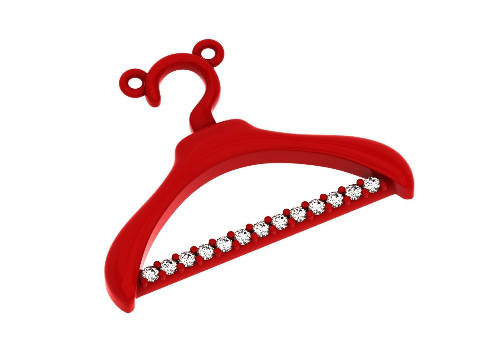 Gold hanger necklace 3d print model Modern jewelry Gold pendant 3D