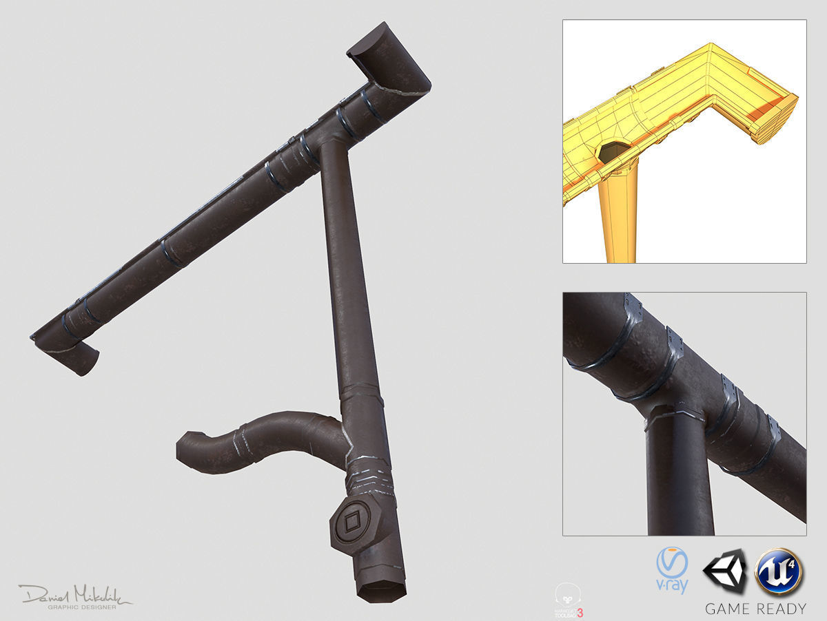 Old brown Gutter System PBR