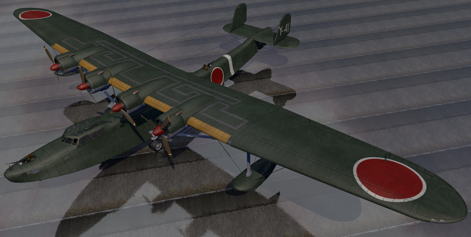 3D reconnaissance Kawanishi H6K4 Mavis CGTrader