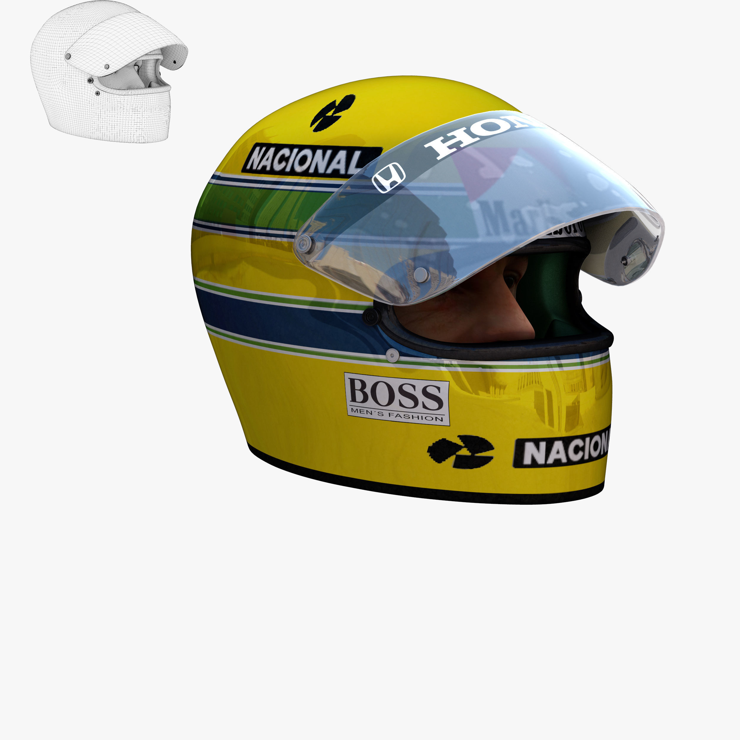 Wanfst Targa In Metallo Vintage Ayrton Senna Low Poly - 20,3x30,5 Cm - Poster Da Parete Per Garage O Pub