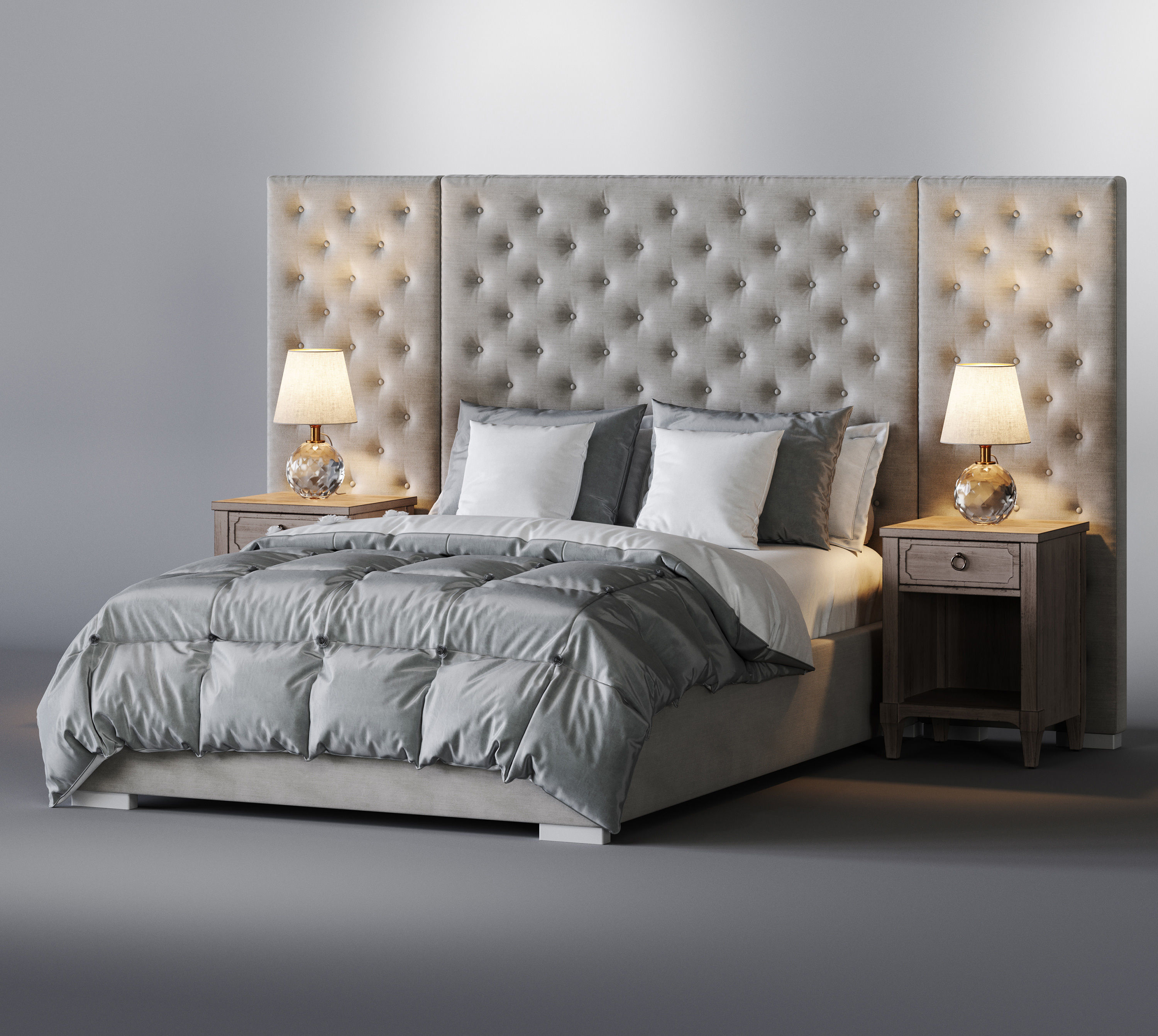 3D model Restoration Hardware Edie Tufted Upholstered Bed