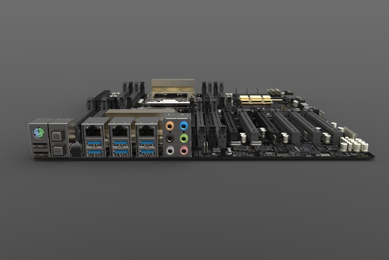 Asus Z10PED16 WS Dual Socket 20113 Motherboard 3D model CGTrader