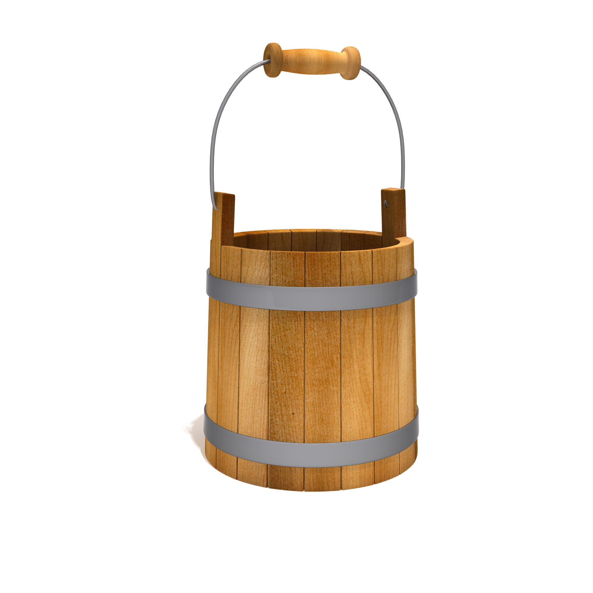 Wooden Bucket drink 3D CGTrader