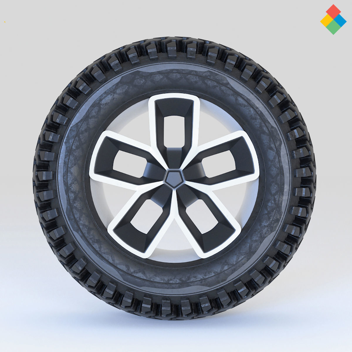 3D model Pack Wheel Tire Rim Design VR / AR / lowpoly CGTrader