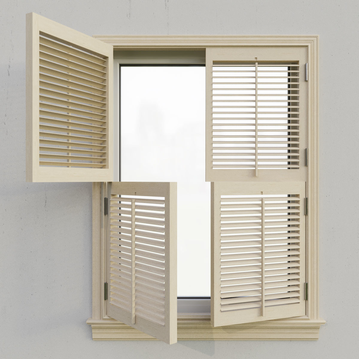 Shutters 5 wooden window with 3D model | CGTrader
