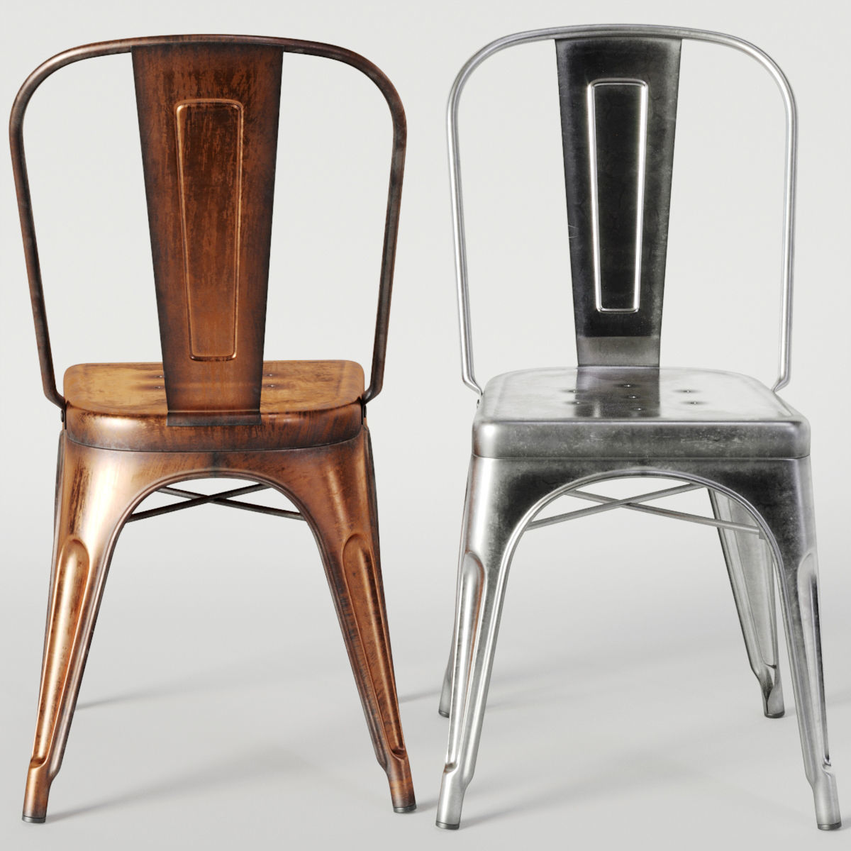 Xavier Pauchard Tolix Style Chair 3D model CGTrader