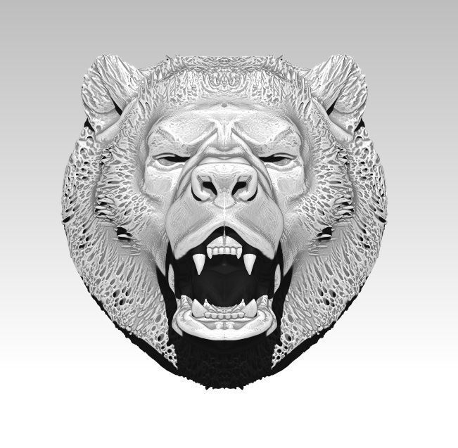 Angry bear head grizzly