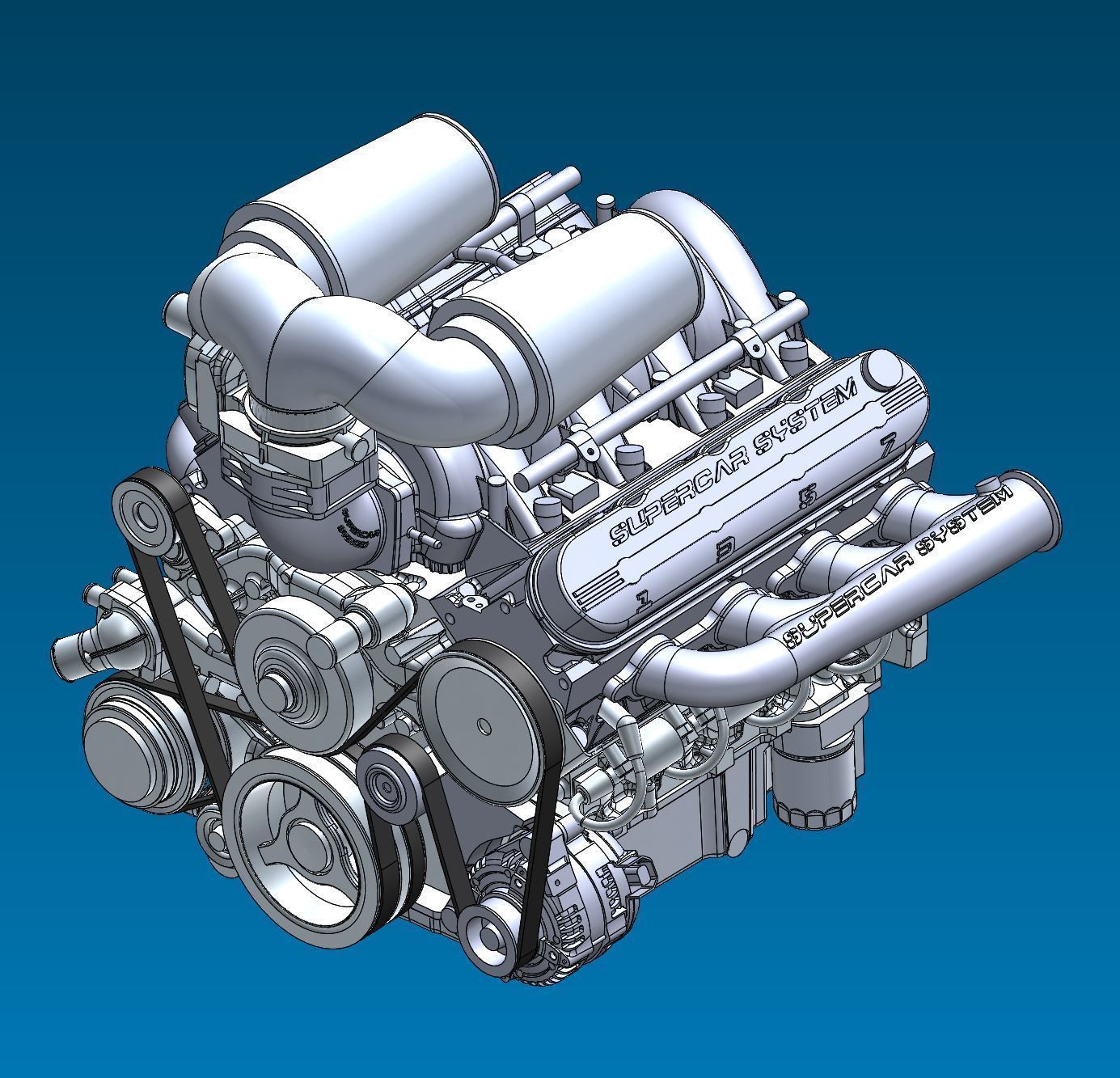 3D model Supercar System Powertrain Assembly Stage 1