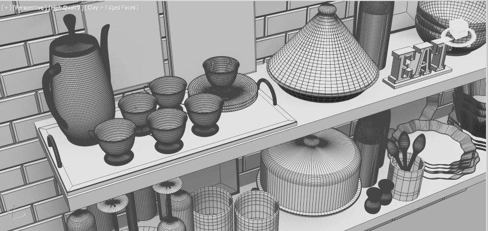 shelf kitchen free 3D model | CGTrader