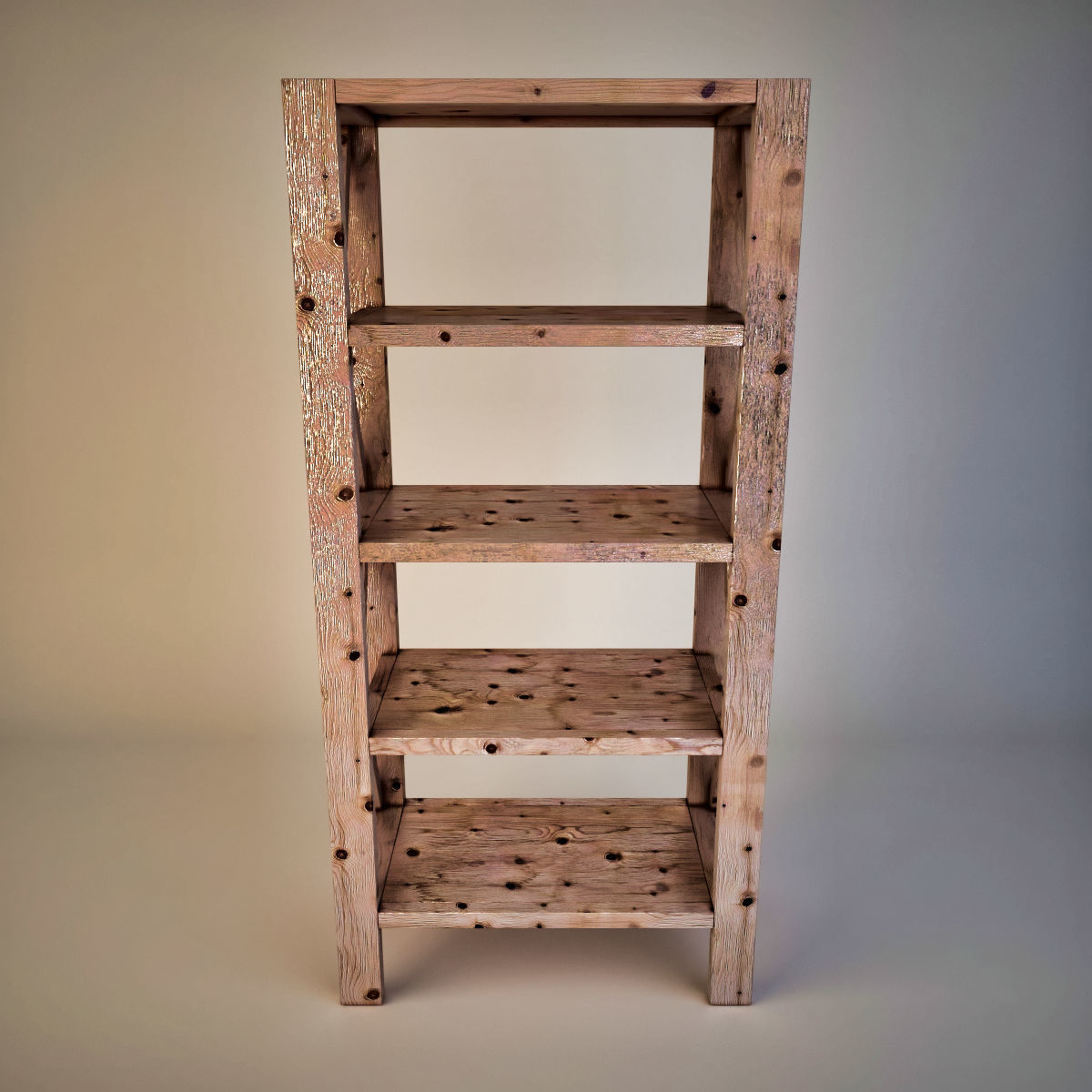 3D model Rustic X Tall Bookshelf VR / AR / lowpoly CGTrader