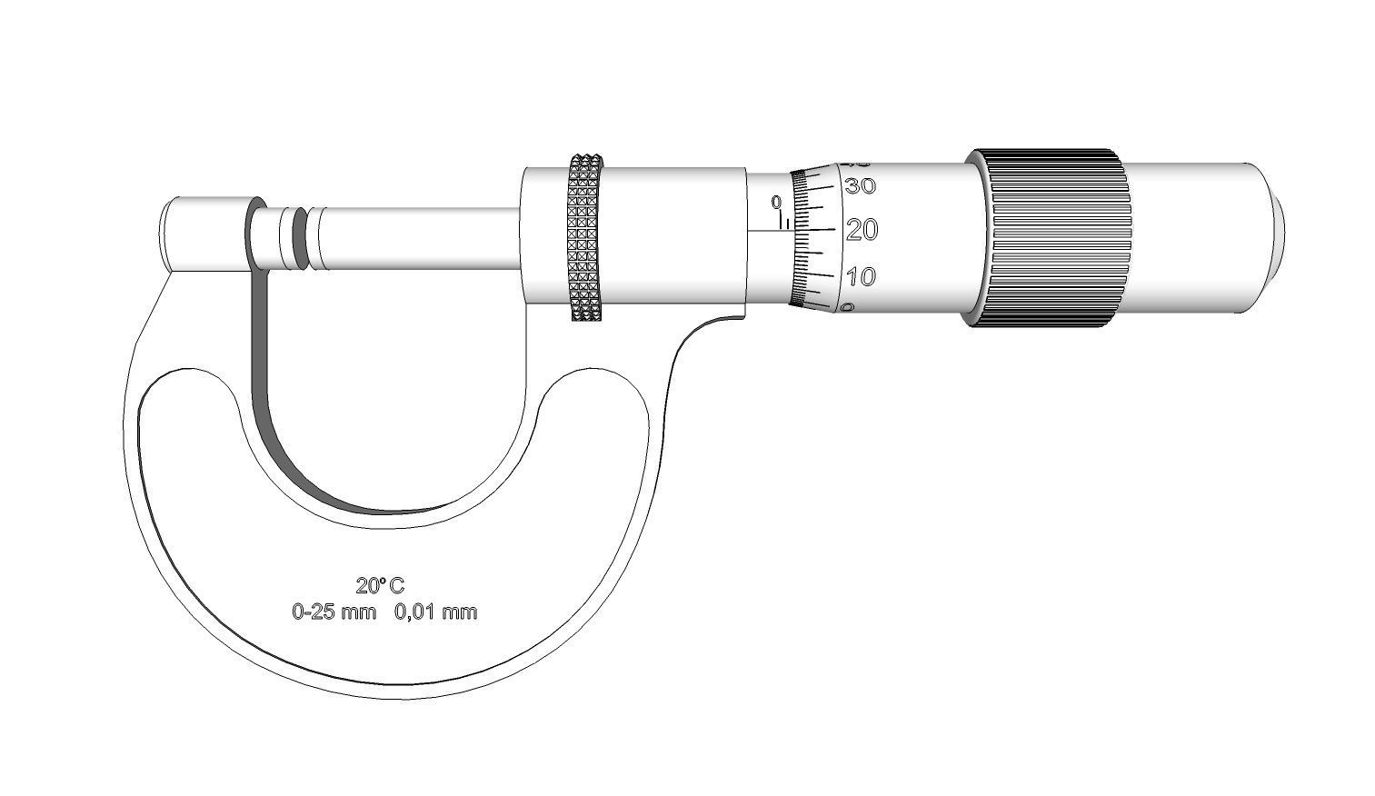 Micrometer 3D model CGTrader