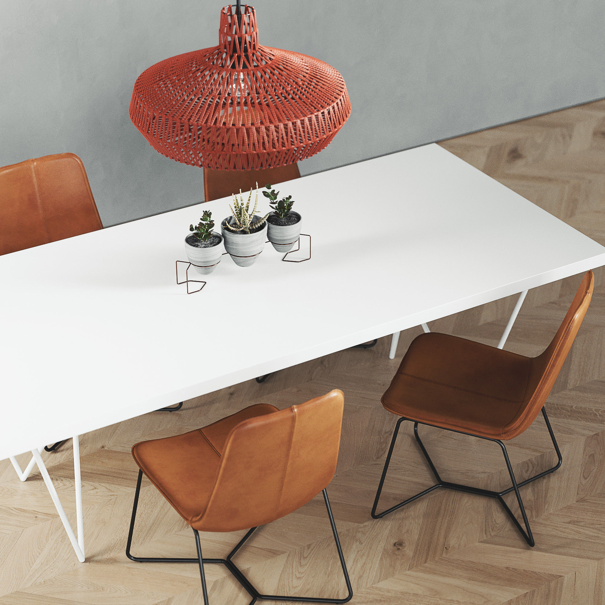 CB2 Dylan Dining table set 3D model CGTrader