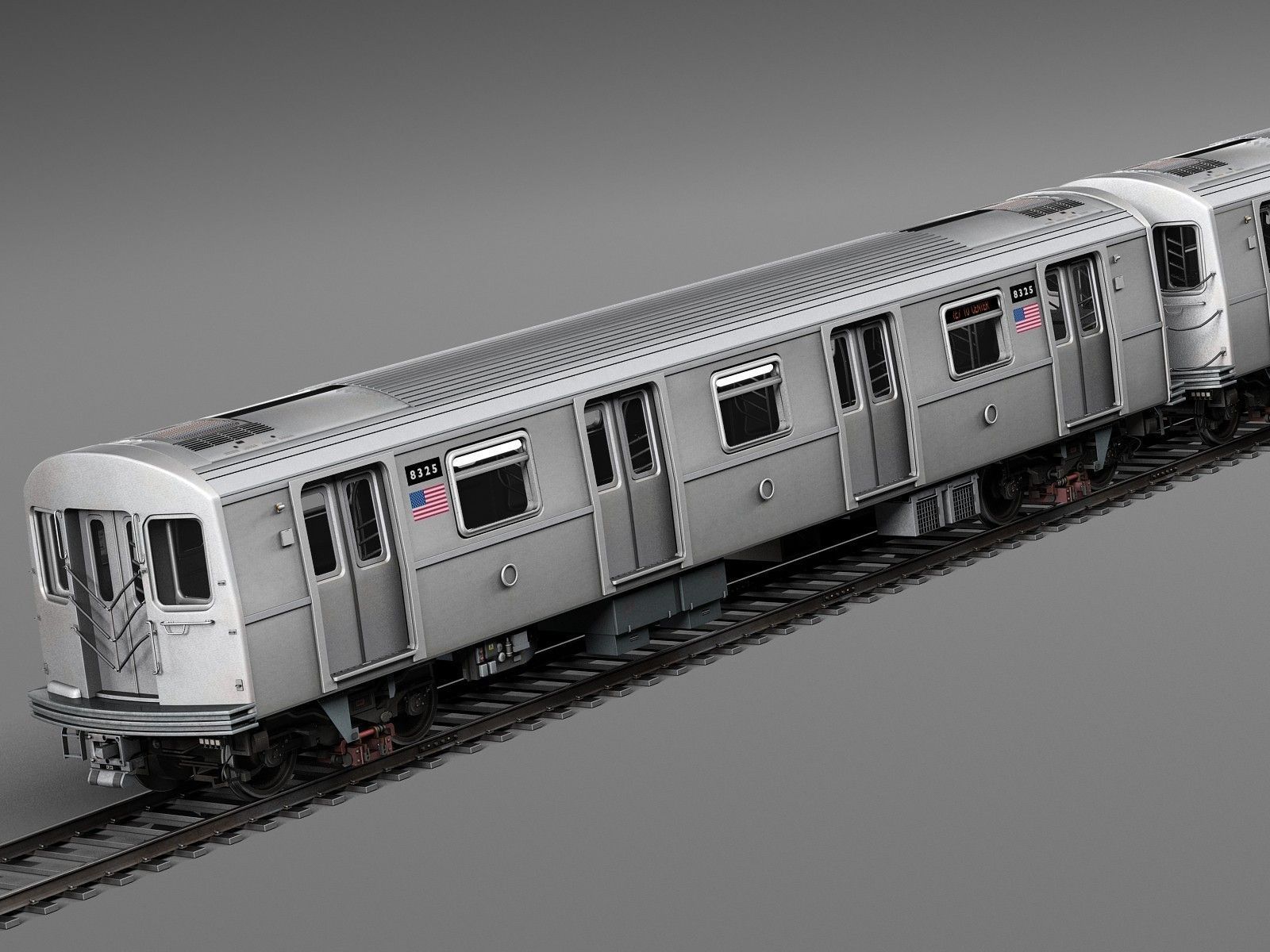 R160 Train New York City Subway 3D Model MAX OBJ 3DS FBX C4D LWO LW LWS