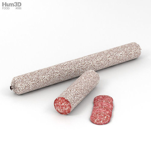 Salami sausage roll and two pieces of meat 3D model CGTrader