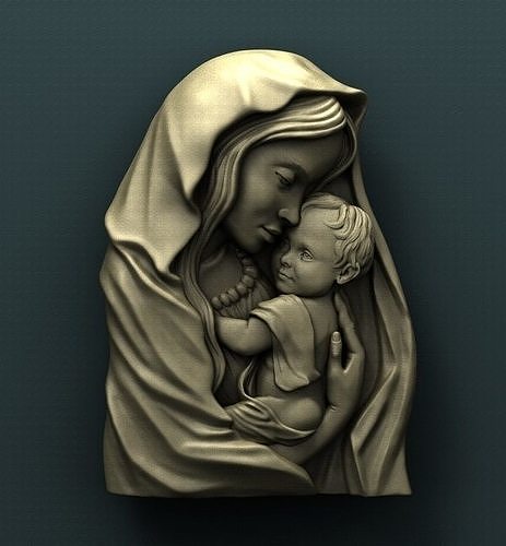 3D Model STL for CNC Router Artcam Aspire Madonna Virgin Mary Mother of God f401