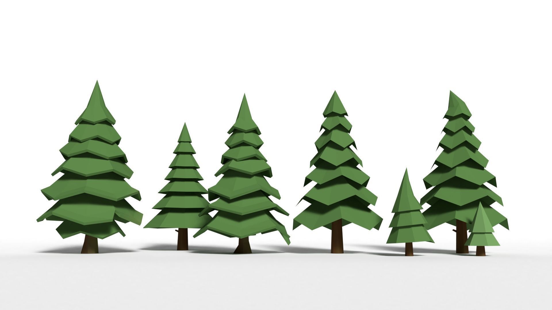3D model Trees Pack VR / AR / low-poly rigged animated | CGTrader