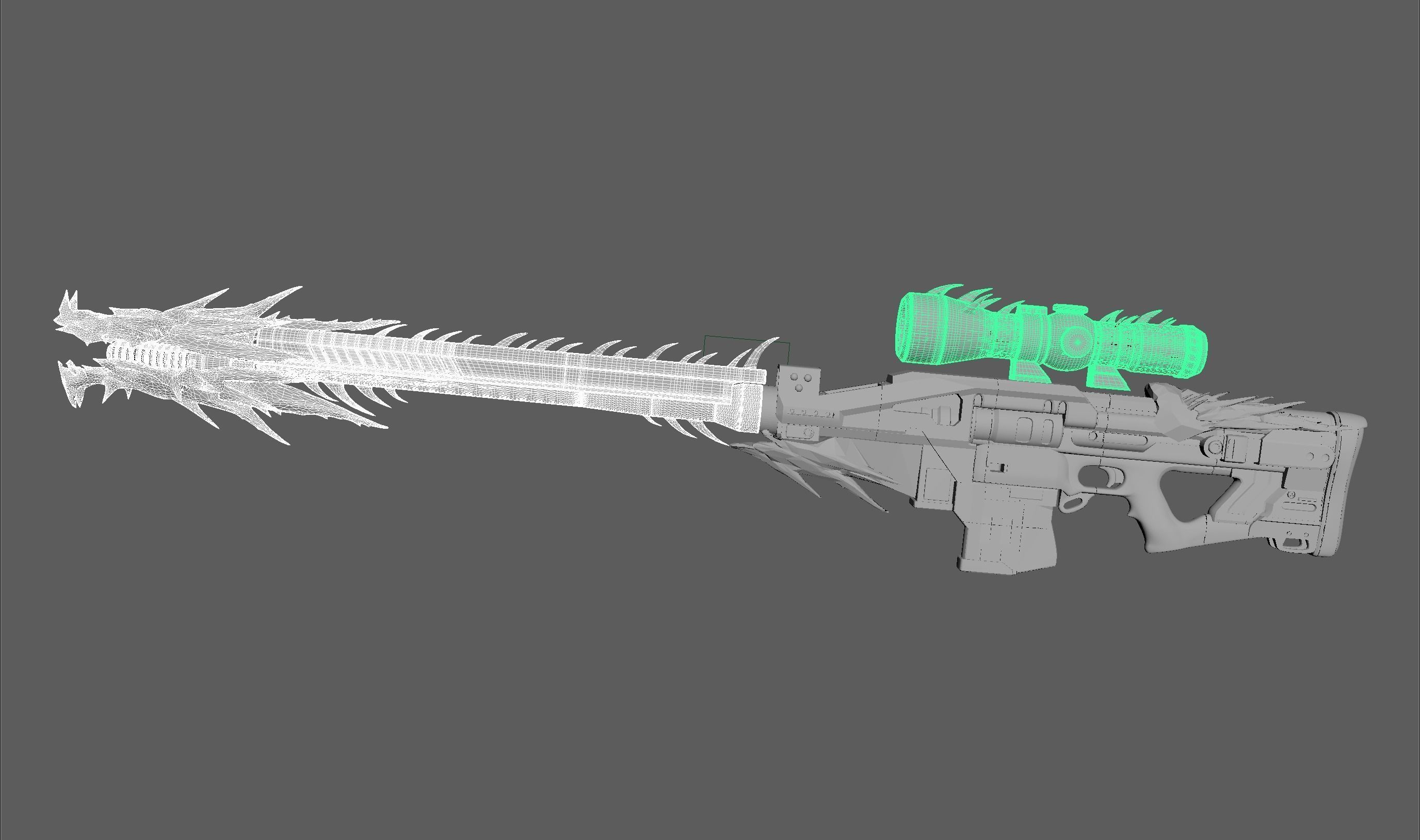 Whisper of the Worm Barrel and Scope only 3D model 3D printable CGTrader