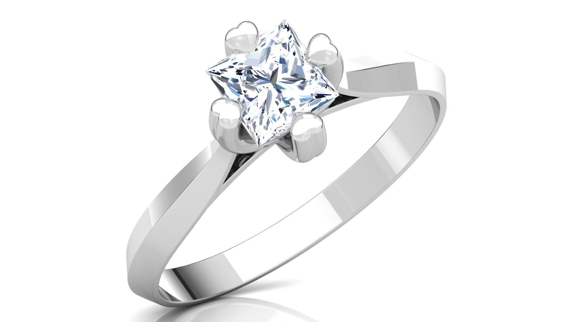 Heart Prong Shape Ring 3D print model