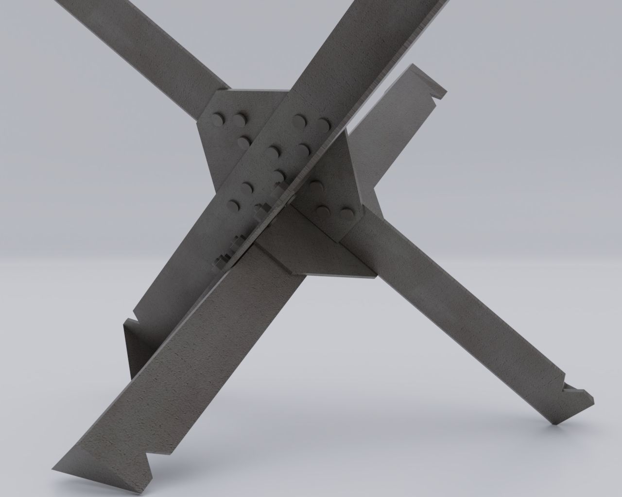 3D model Czech Hedgehog Barricade Anti Tank Barrier VR / AR / low-poly ...