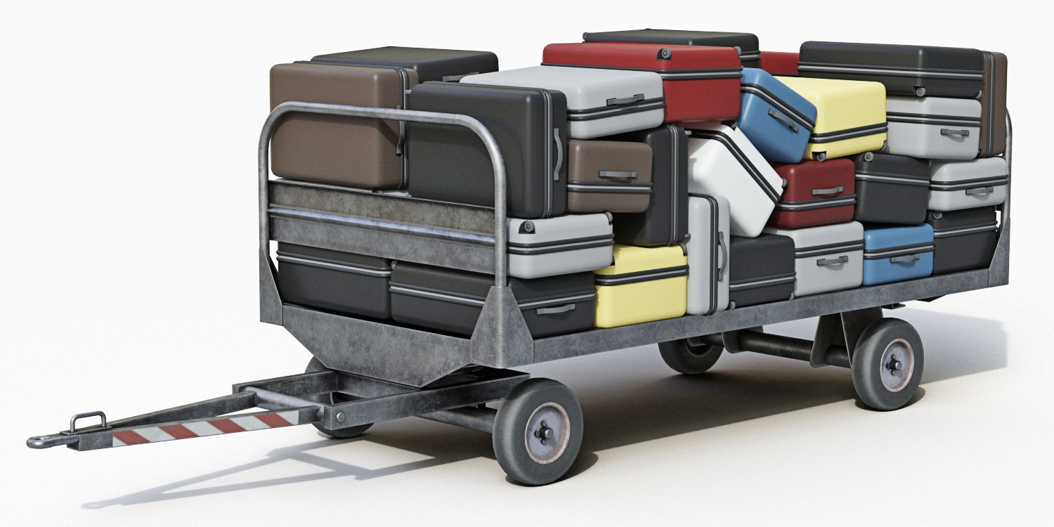 Baggage Carts 3D model CGTrader