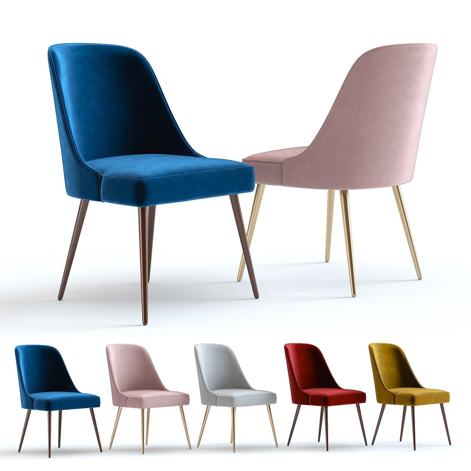 West Elm Mid-Century Chair Velvet