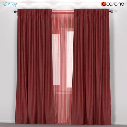 Annacaise Brown Red Thick Curtains Made Of Polyester 3d Model Cgtrader Annacaise Brown Red Thick Curtains Made, Brown And Red Curtains
