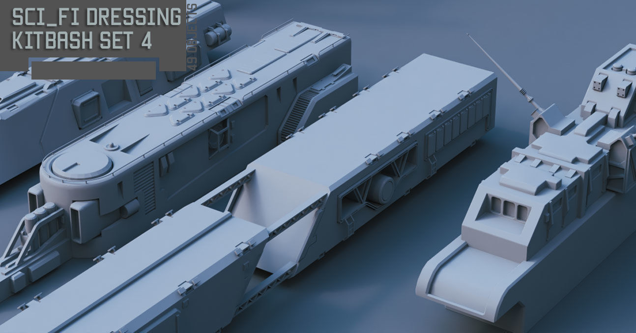 Scifi dressing kitbash set 4 3D model | CGTrader