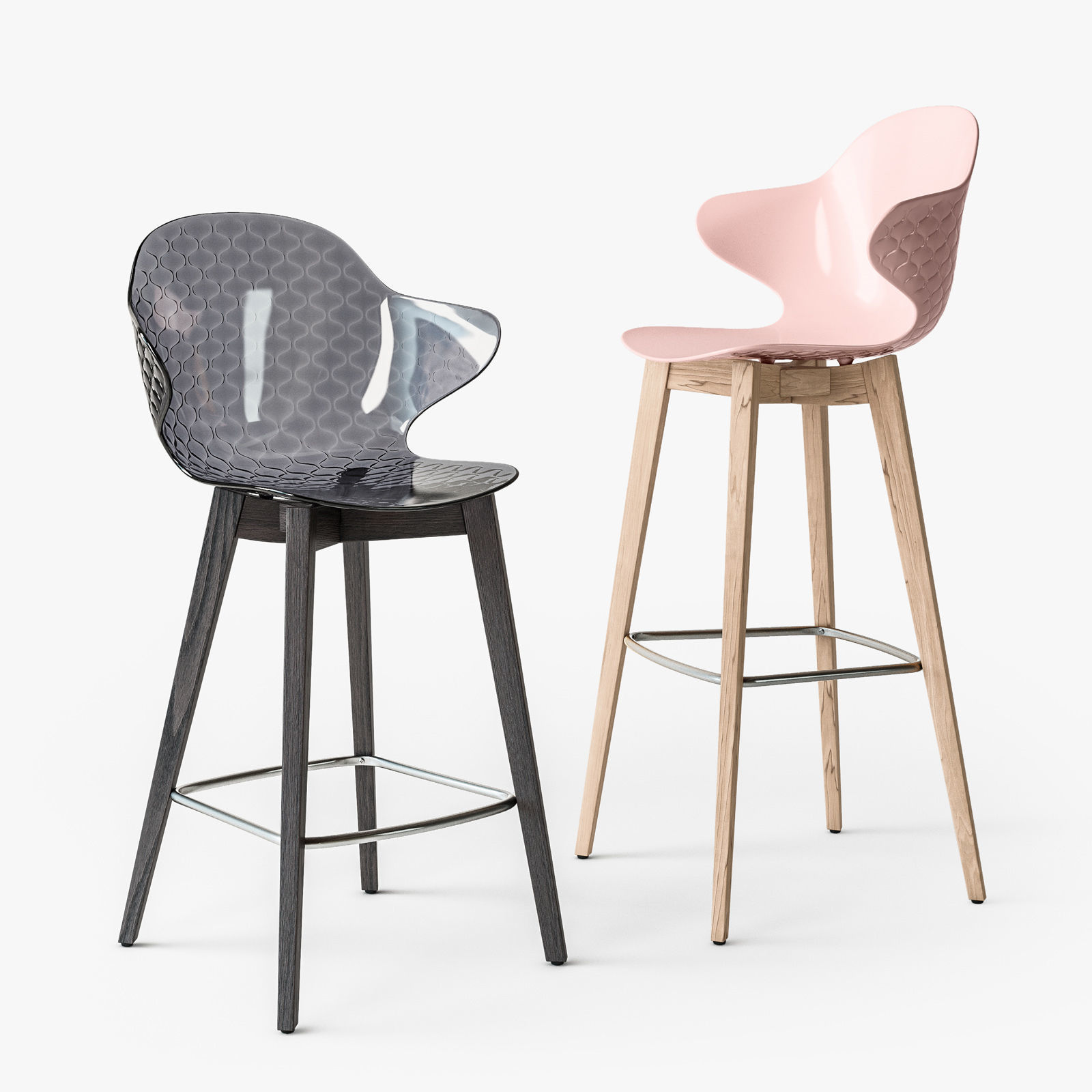 Calligaris Saint Tropez wood stool 3D model CGTrader