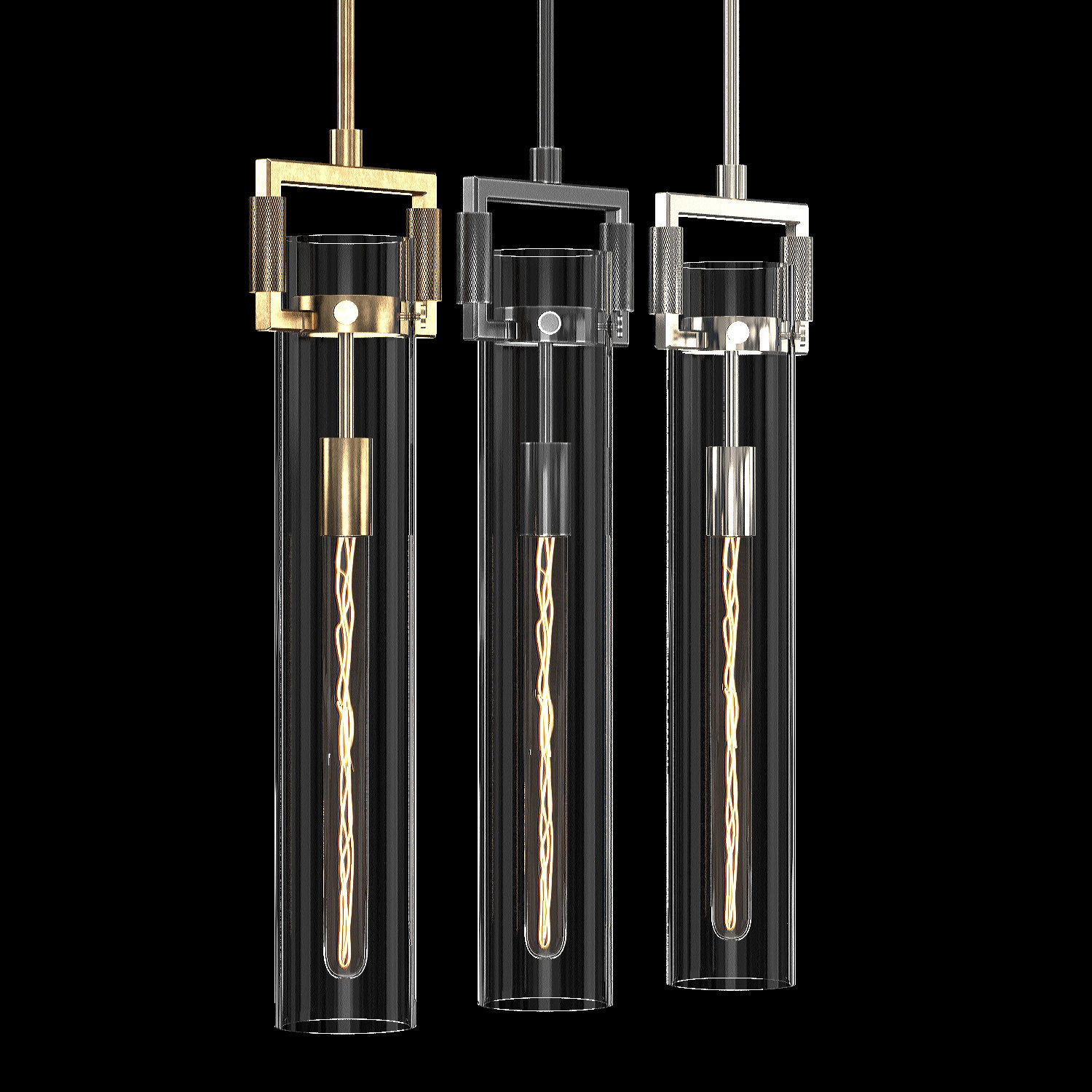 Machinist Glass Cylinder Pendant 3D model CGTrader