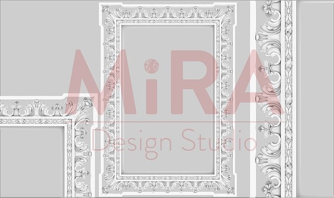 Frame37 ornate frame 3D model 3D printable | CGTrader