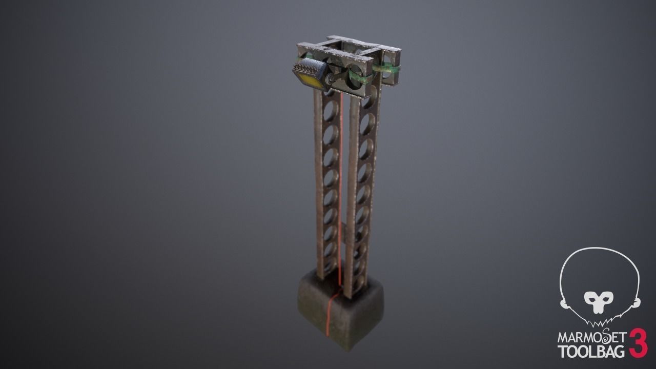 cyber punk light on pillar