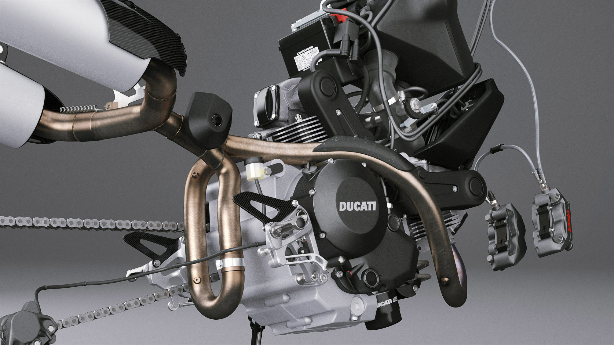 Motorcycle Engine Exhaust Brakes 3D model CGTrader