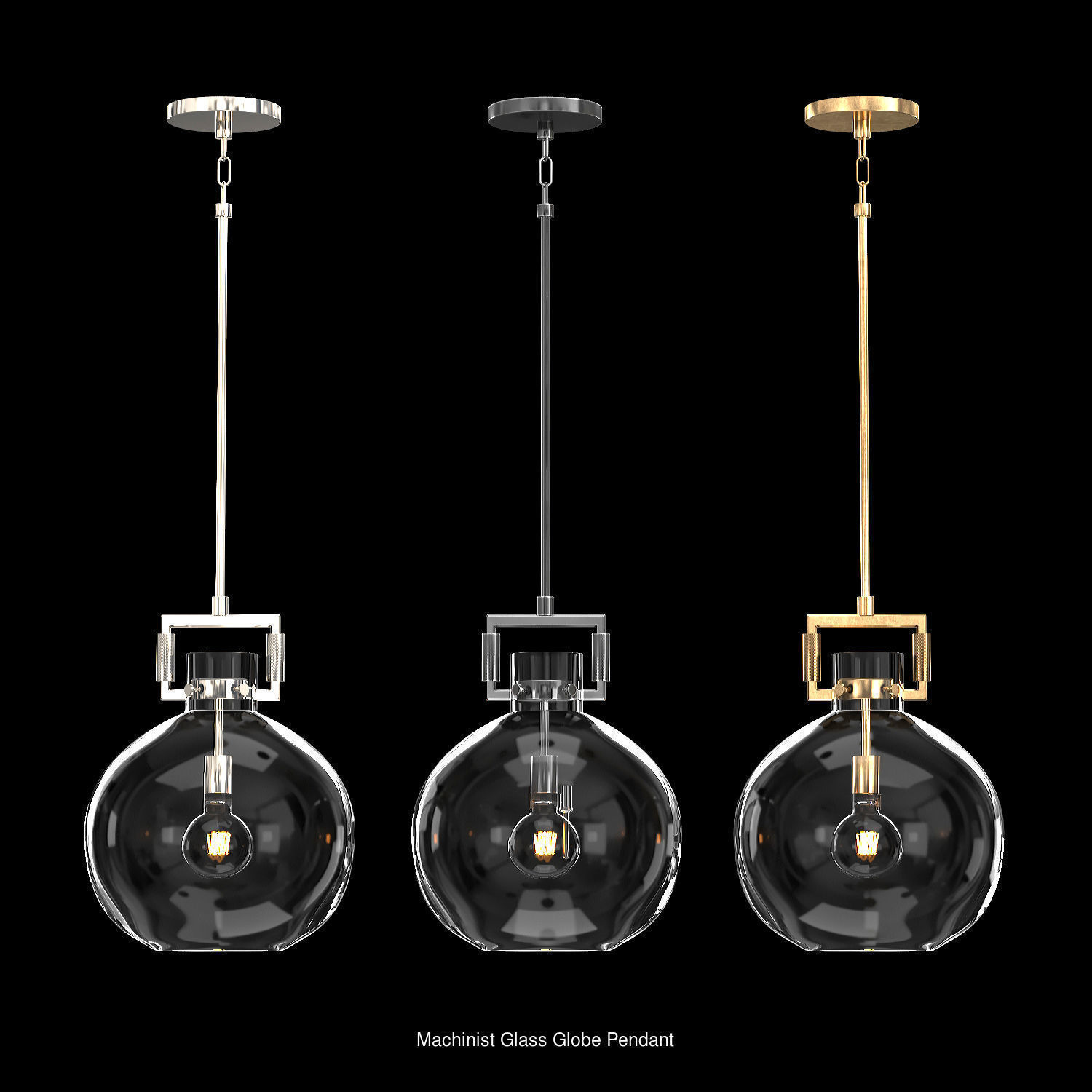 Machinist Glass Pendants 3D Model Collection CGTrader