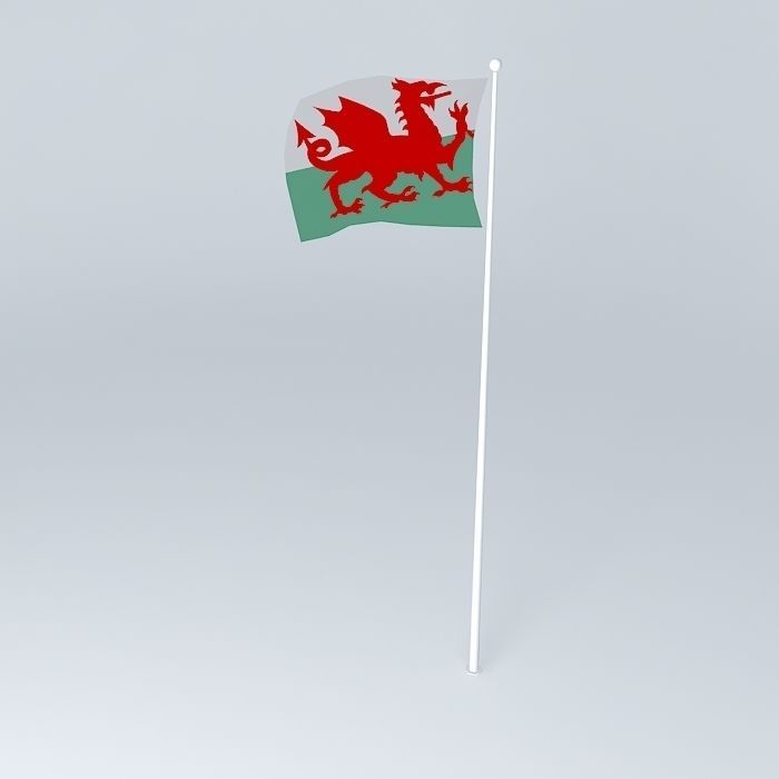 The Red Dragon flag Welsh free 3D Model MAX OBJ 3DS FBX STL DAE