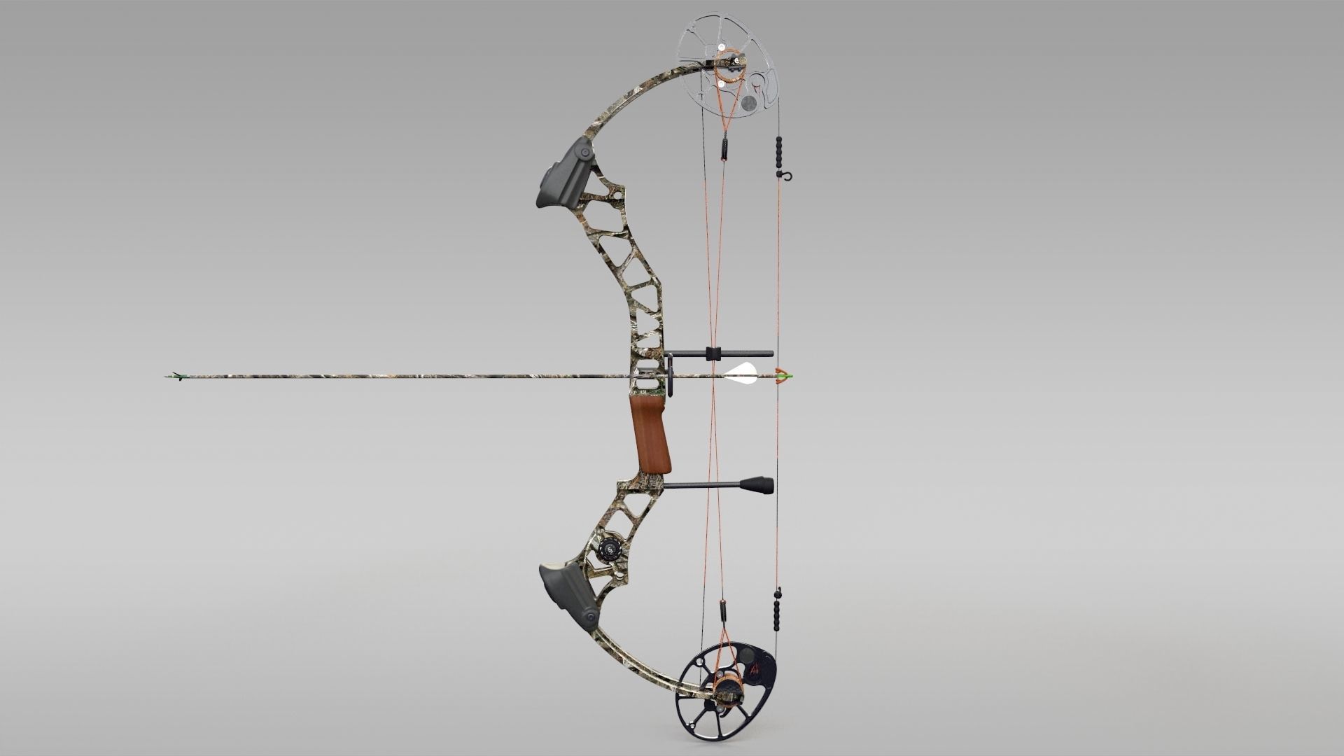 Compound Bow with Arrow 3D model CGTrader