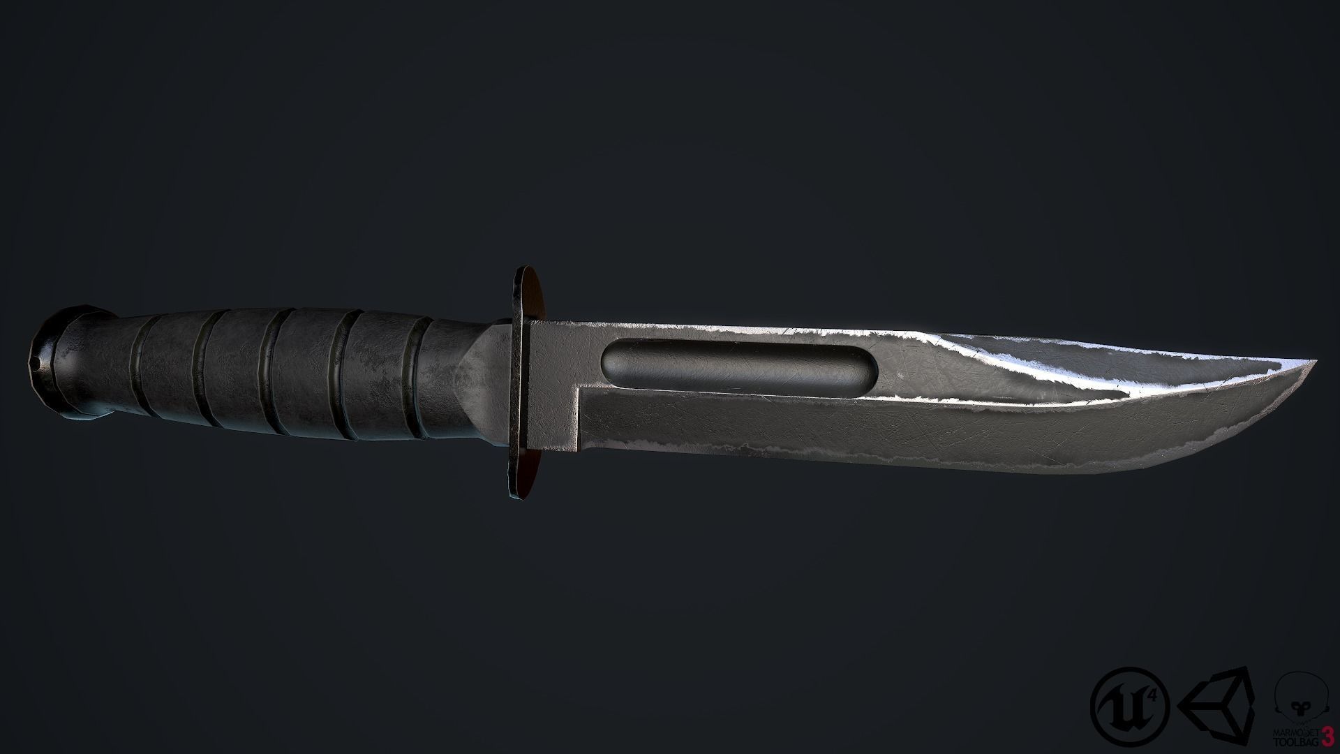 3D asset Tactical knife GameReady CGTrader