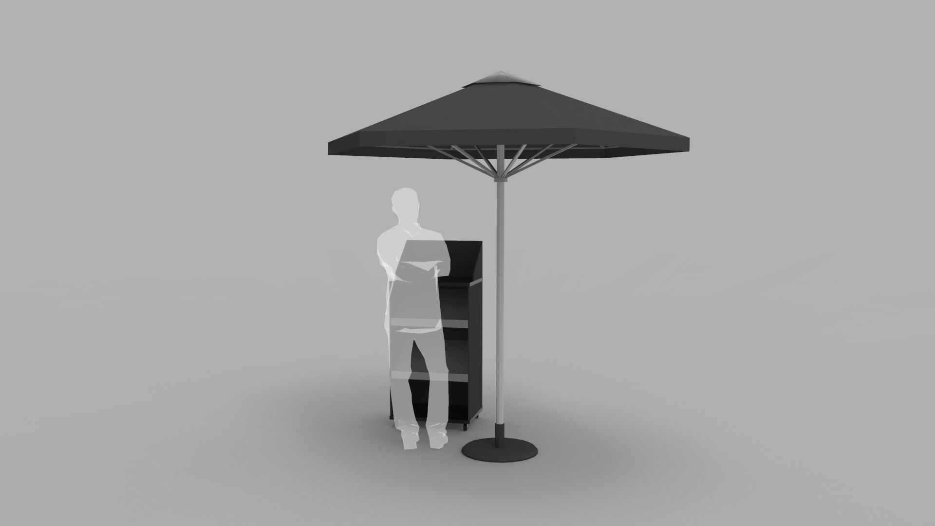 Valet Parking Podium with Umbrella 3D model CGTrader