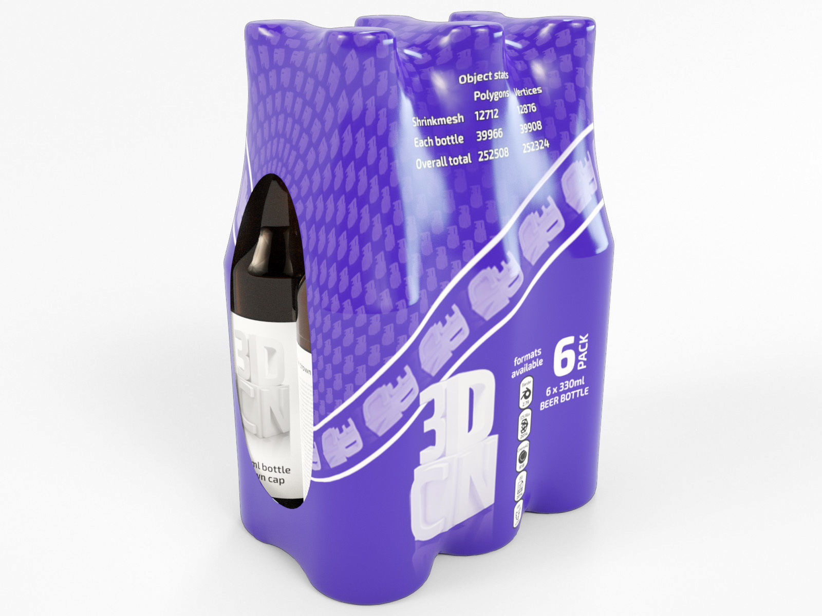 6 pack 330ml shrinkwrapped bottles