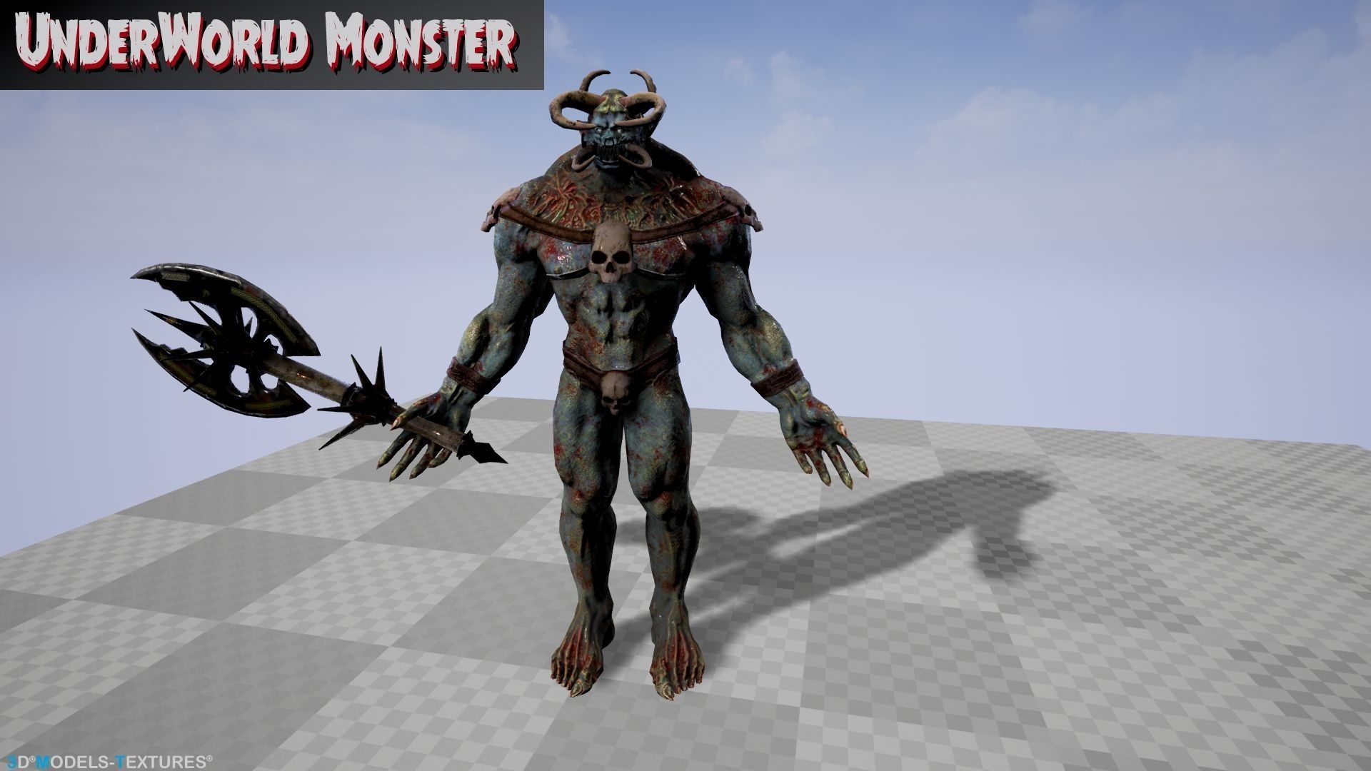 3D model UnderWorld Monster for UNREAL VR / AR / lowpoly rigged