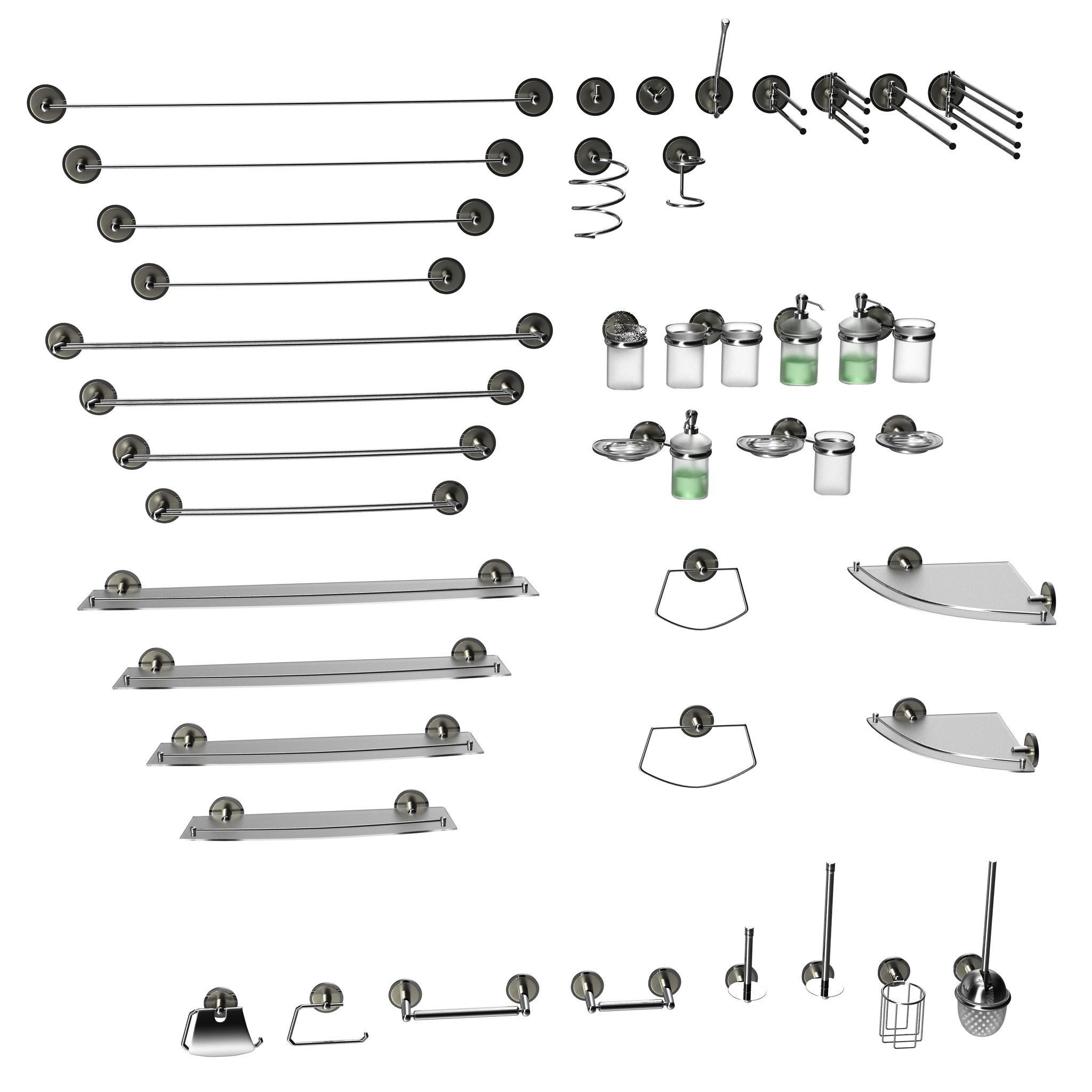 Bathroom accessories set Valsan Dirano 3D model CGTrader