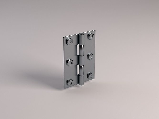 HINGESChrome door hinge free 3D model rigged CGTrader