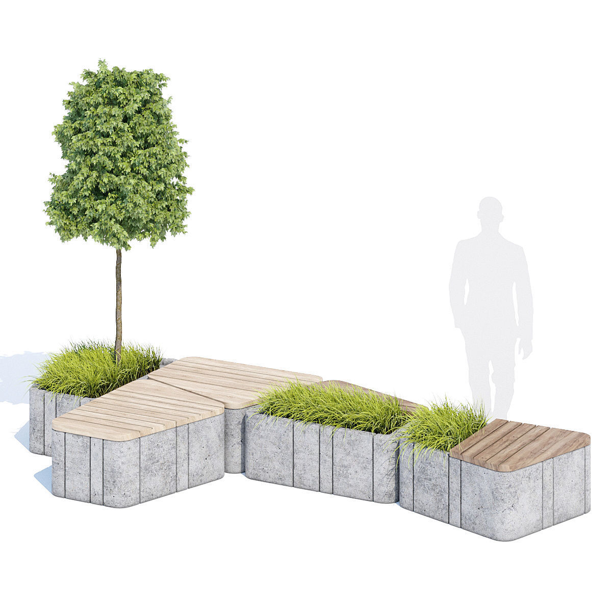 Timber seats and benches 3D model | CGTrader